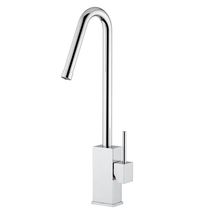 WS Bath Collections Level Single Handle Lavatory Faucet with Metal Lever Handle and 4.9" Spout Height Clearance