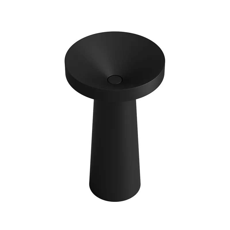 Order Now WS Bath Collections Occhio 19-11/16" Circular Ceramic Pedestal Bathroom Sink