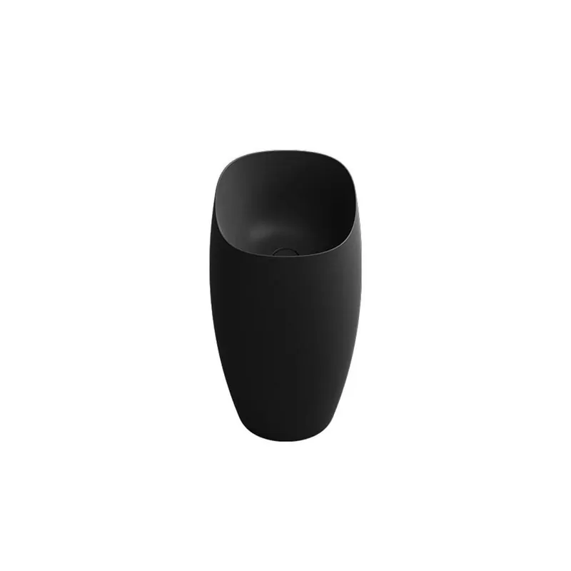 WS Bath Collections Seed 16-11/16" Square Ceramic Pedestal Bathroom Sink Secure Checkout