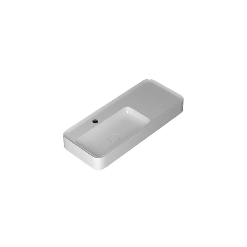 WS Bath Collections Cameo 47-3/16" Rectangular Ceramic Vessel / Wall Mounted Bathroom Sink with Overflow and Single Hole Same Day Shipping
