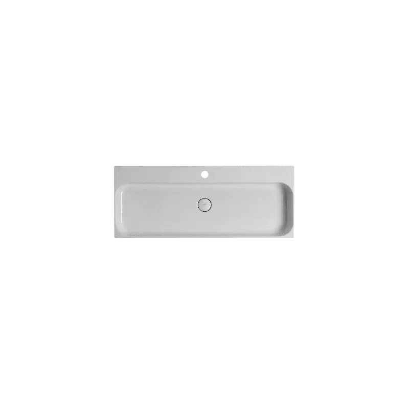 WS Bath Collections 39-3/5" Ceramic Wall Mounted / Vessel Bathroom Sink from the Unit Collection with One Faucet Hole Budget