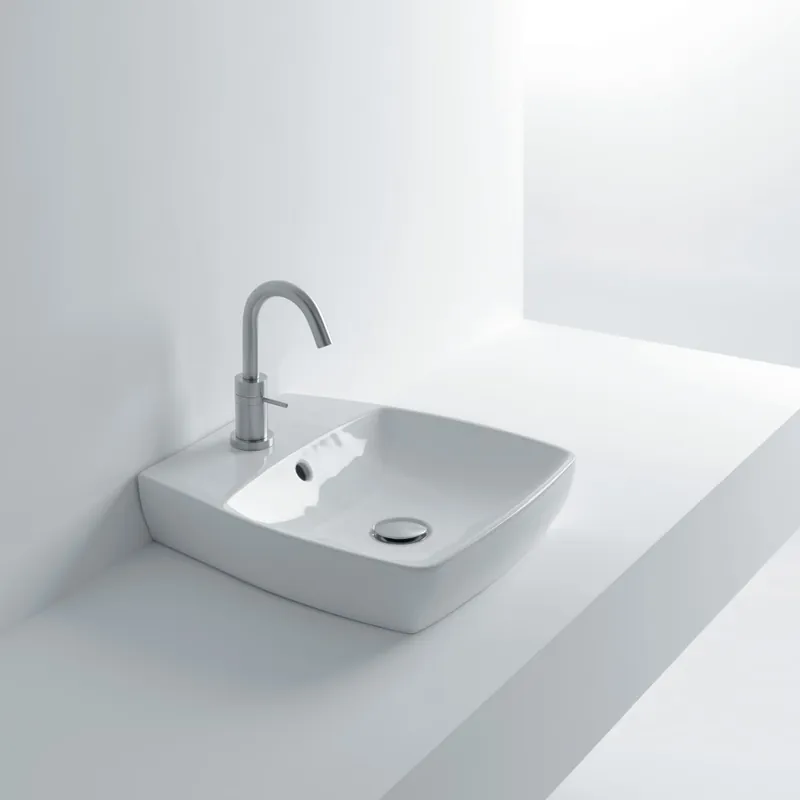 WS Bath Collections 15-9/16" Ceramic Vessel / Wall Mounted Bathroom Sink from the H10 Collection Crafted
