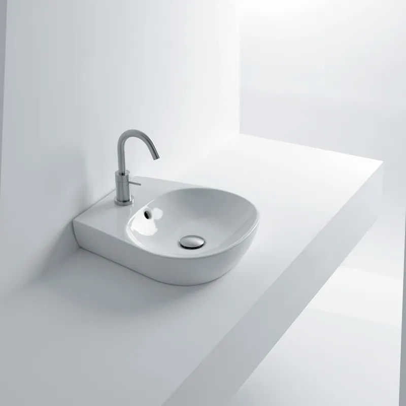 Low Price WS Bath Collections 23-7/16" Ceramic Vessel / Wall Mounted Bathroom Sink from the H10 Collection
