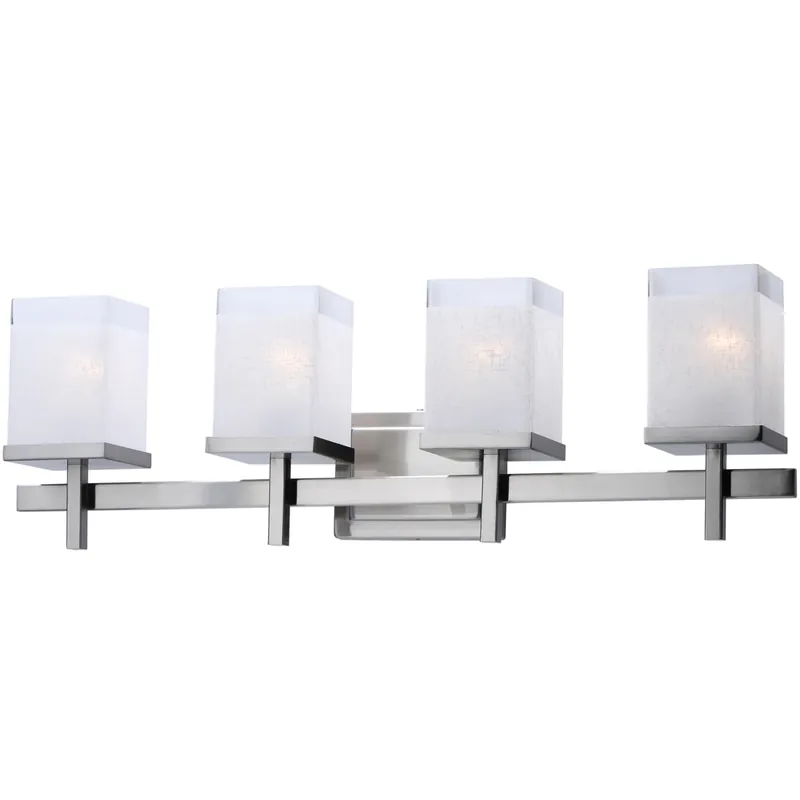 Maxim Tetra 30" Wide Bathroom Light with Square Linen Glass Shades Markdown