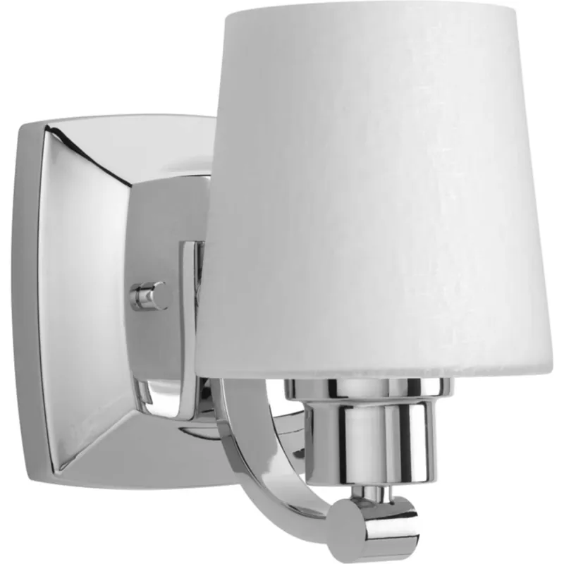 Progress Lighting Glance Single Light 5-3/8" Wide Bathroom Sconce with Etched White Linen Glass Shade Low Price