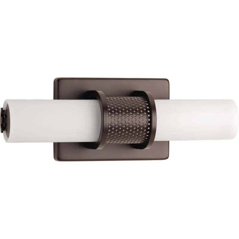 Instant Buy Progress Lighting Truss Single Light 13" LED ADA Approved Bath Bar with Etched White Shade