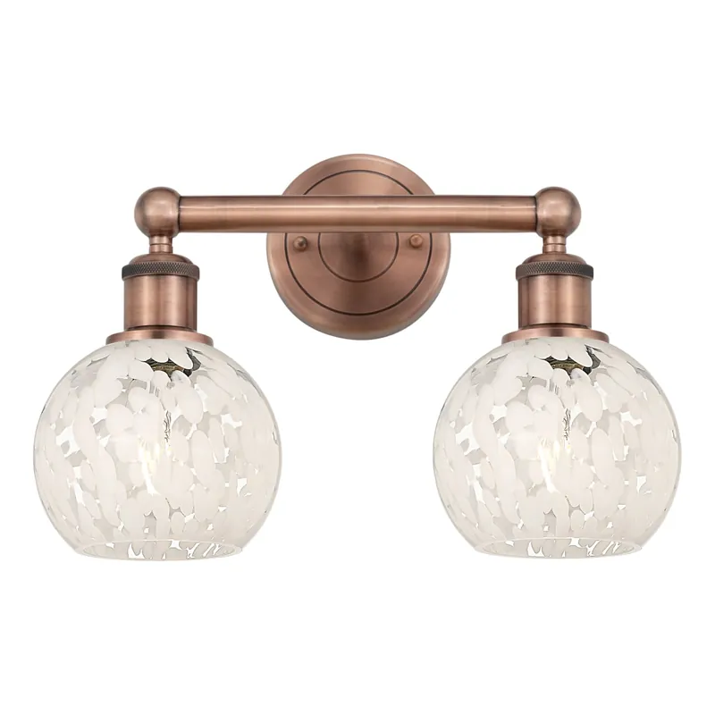 Latest Innovations Lighting White Mouchette 2 Light 15" Wide Vanity Light