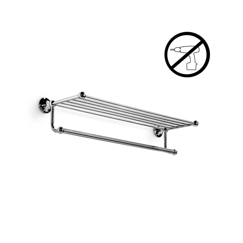 WS Bath Collections 23-3/5" Towel Rack with Towel Bar from the Venessia Glue Collection Viral