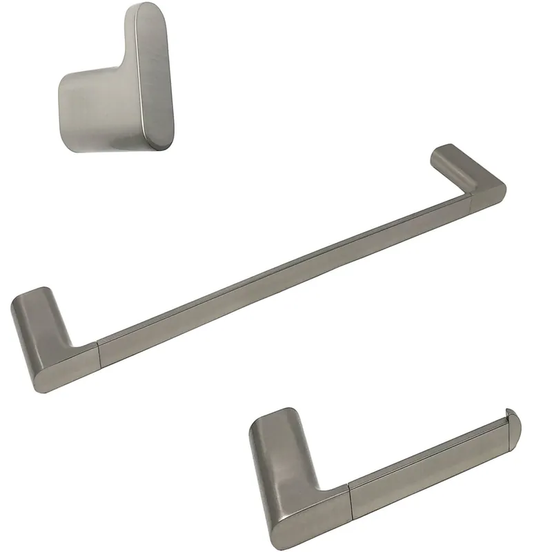 Cheap WS Bath Collections Mito Bathroom Hardware Set with Wall Mounted Robe Hook, Towel Bar and Toilet Paper Holder