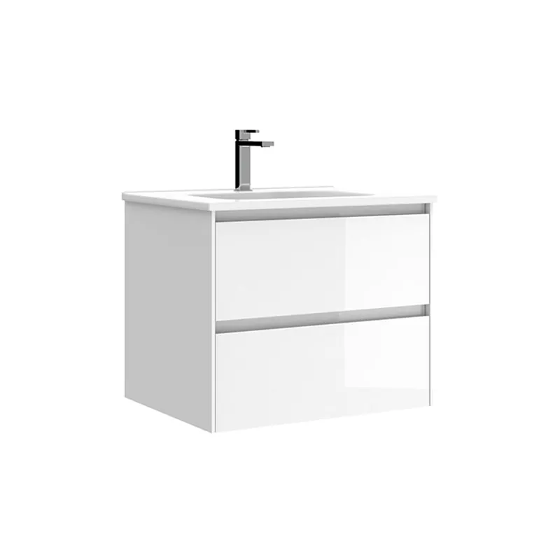 Original WS Bath Collections Perla 24" Wall Mounted Single Basin Vanity Set with Cabinet and Ceramic Vanity Top