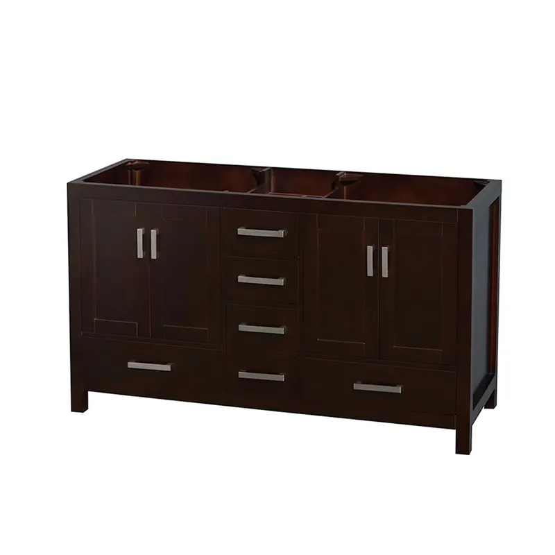 Authentic Wyndham Collection Sheffield 59" Double Freestanding Hardwood Vanity Cabinet Only - Less Vanity Top