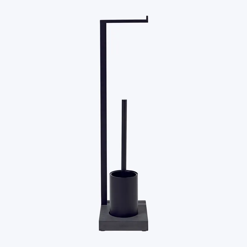 Menoto Toilet Butler Paper Roll Holder With Toilet Brush Black Titanium Coated Get Yours