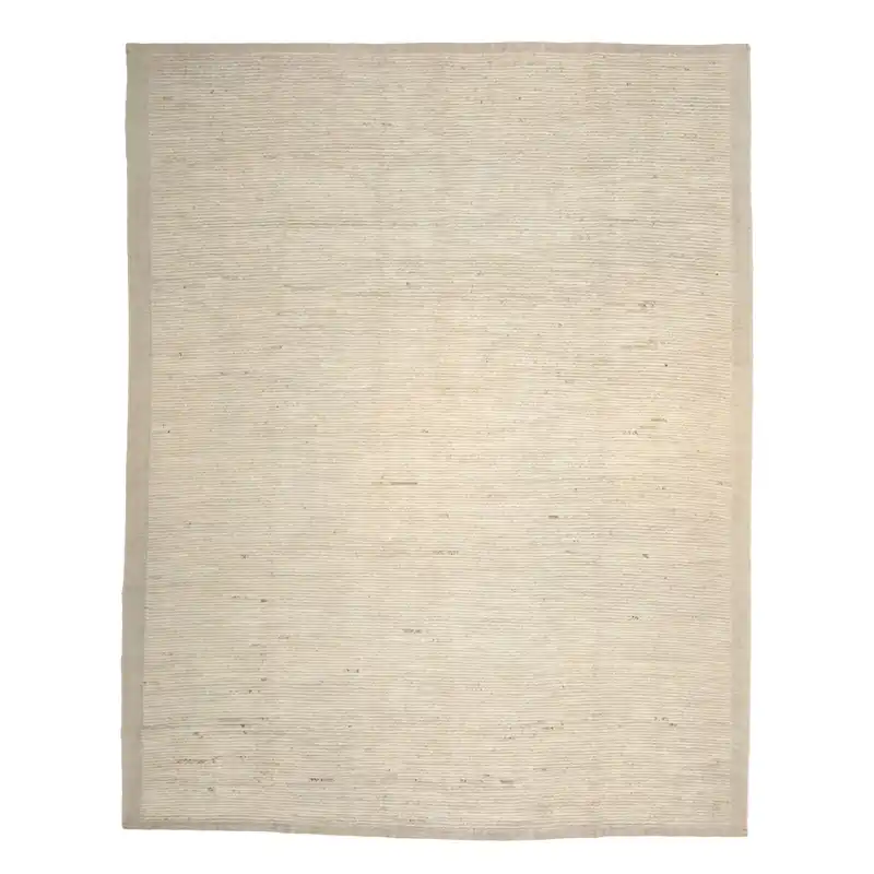 Factory Price Ivory Zameen Textured Wool Rug - 8'5" x 10'3"