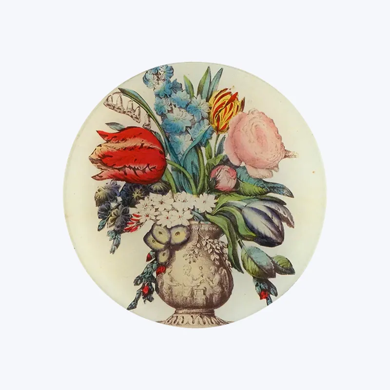 Arranged Flowers Round Plate Hassle-Free Returns