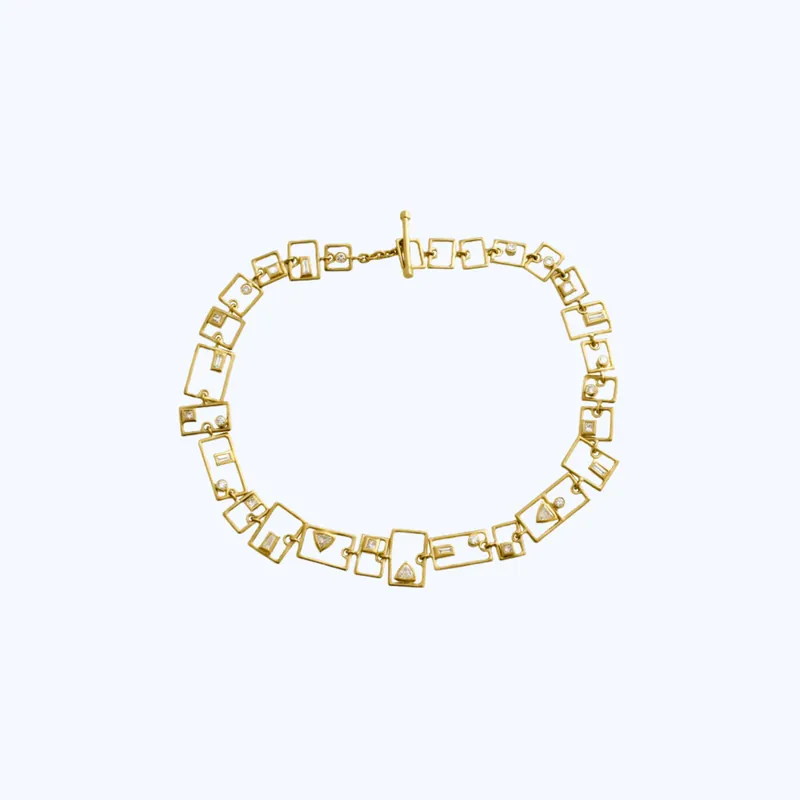Editor’s Pick Bezel Set Diamond Grid Bracelet