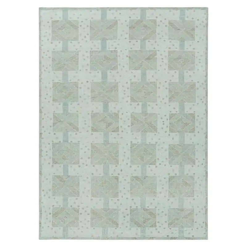 Weekend Sale Green Transitional Swedish Inspired Wool Rug - 10'1" x 13'10"