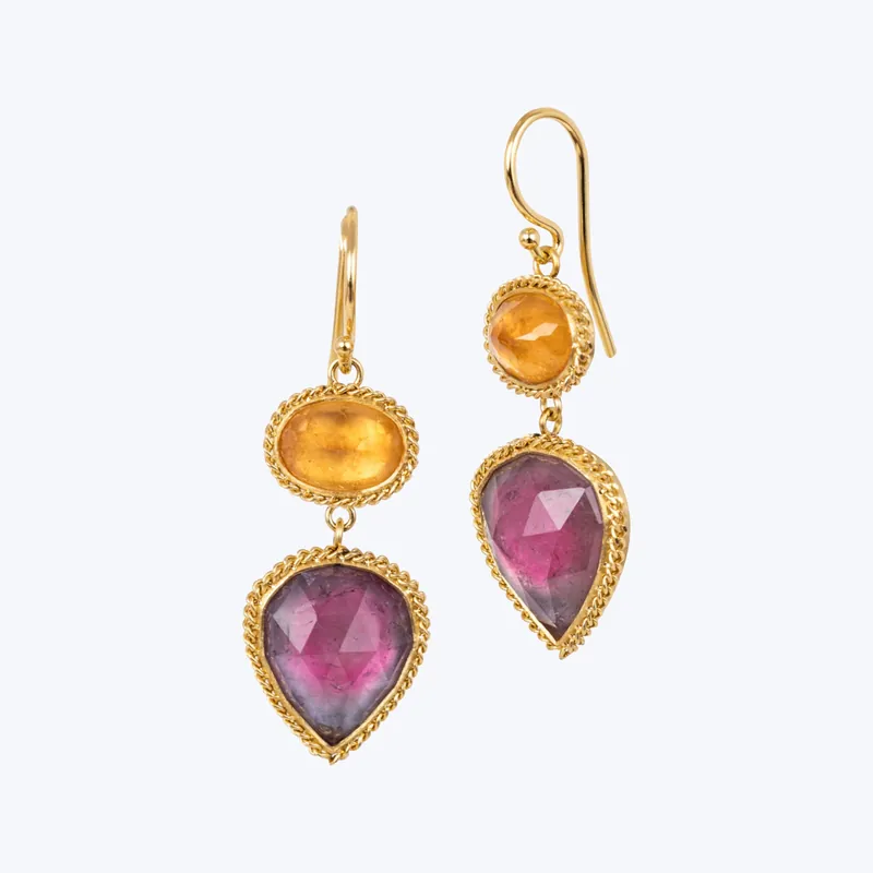 Professional Grade One of a Kind Tourmaline and Spinel Earrings