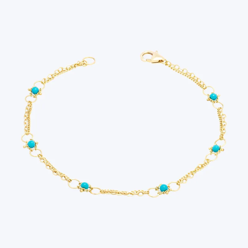 Price Cut Whisper Chain Bracelet in Turquoise