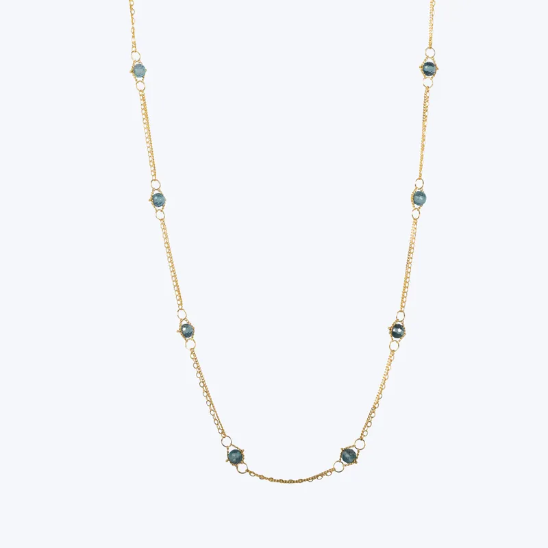 Textile Necklace in London Blue Topaz Big Sale
