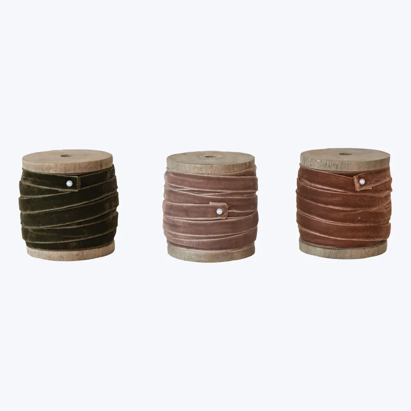 10 Yard Ribbon on Wood Spool, Assorted Holiday Sale