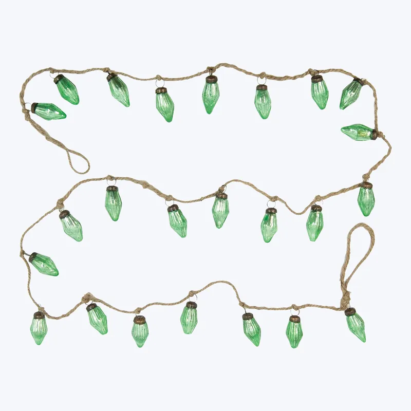 Mercury Glass Ornament Garland, Green Certified