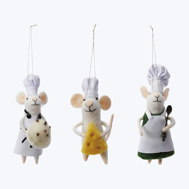 Wool Felt Chef Mouse, Assorted Latest
