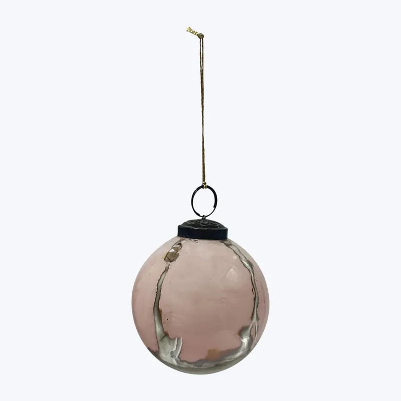 Distressed Round Glass Ball Ornament Shop Now