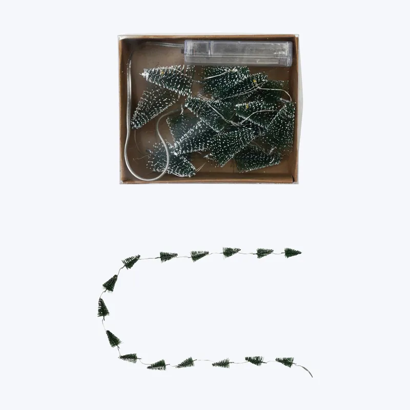 Bottle Brush LED Tree Light String w 15 Lights, Green Holiday Sale