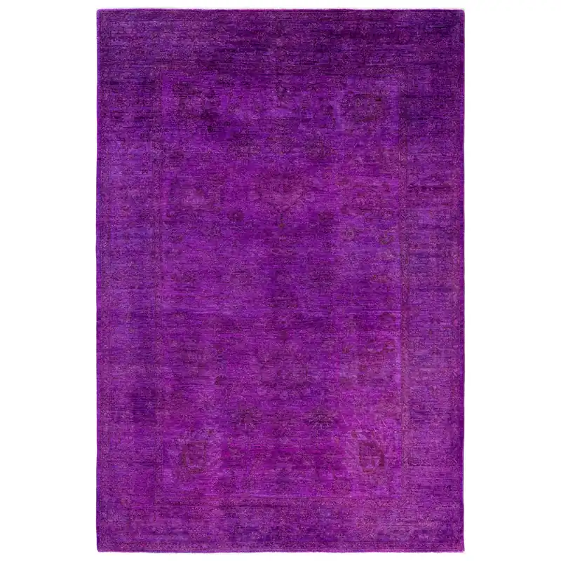 Best Choice Purple Overdyed Wool Rug - 6'2" x 8'10"