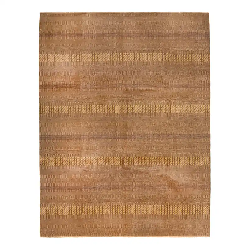 Budget Brown Transitional Wool Art Silk Blend Rug - 8' x 10'