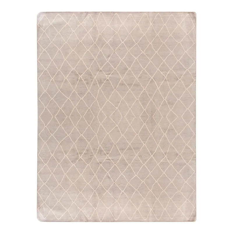 Grey Transitional Art Silk Rug - 9'1" x 12'1" Genuine