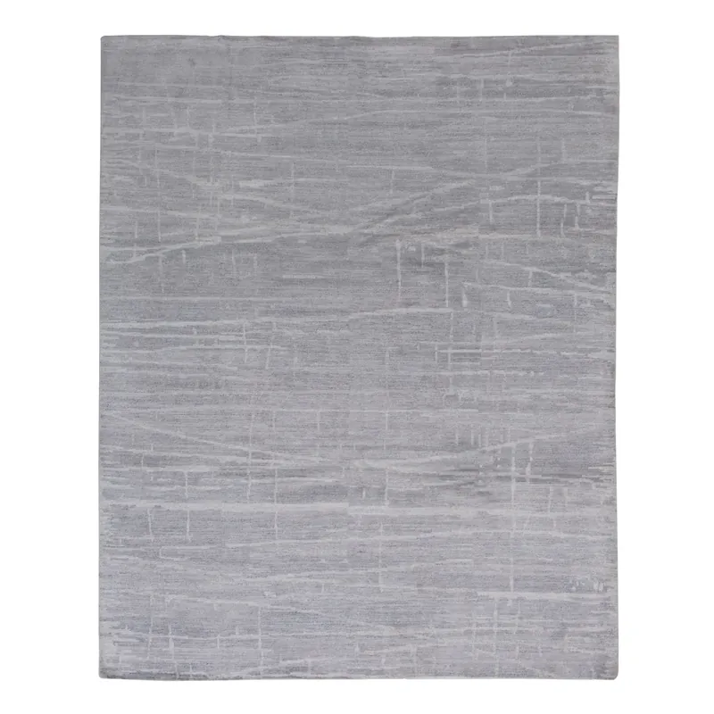 Trending Grey Textured Art Silk Rug - 8'3" x 10'2"