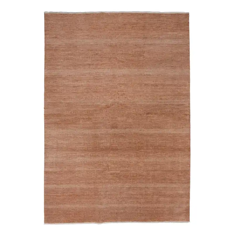 Rust Textured Wool Art Silk Blend Rug - 10' x 14'4" New Release