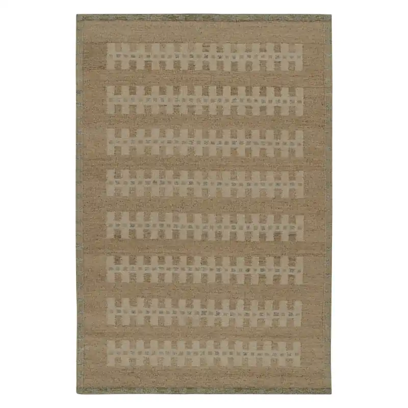 Place Order Beige Swedish Inspired Wool Flatweave Rug - 6'2" x 9'