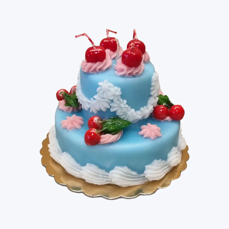 Blue Two-Tier Cake Candle Best Seller