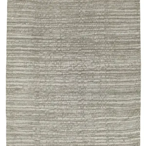 Don’t Miss Out Grey Textured Wool Silk Linen Blend Rug - 8' x 10'