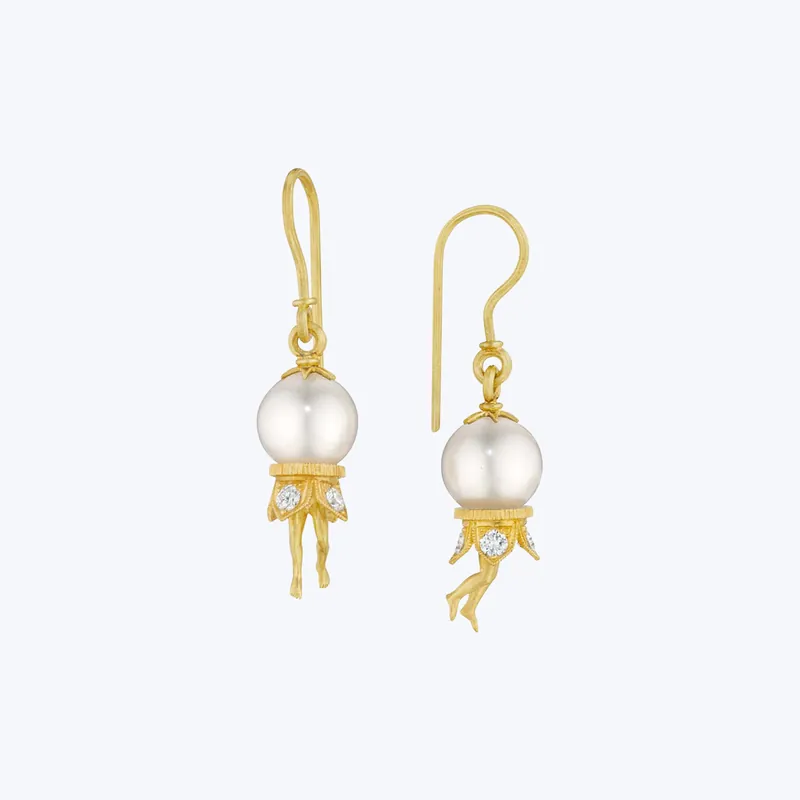 Get Yours Bosch Pearl French Wire Earrings with White Pearls