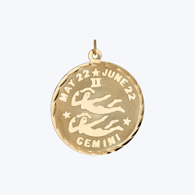 Don’t Miss Out 14K Gold Gemini Astrological Charm Pendant 1.26grs