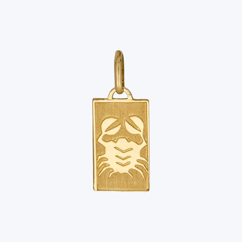 18K Gold Cancer Astrological Charm Pendant 2.14grs Secure Checkout