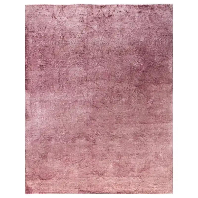 Light Pink Overdyed Wool Rug - 8'1" x 10'2" Direct From Factory