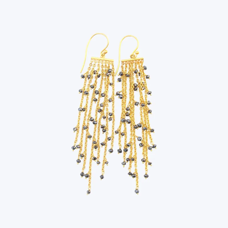 Black Diamond Waterfall Earrings Fan Favorite