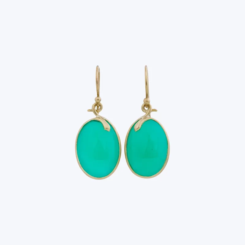 High Quality Crysophrase Small Oval Snake Earrings