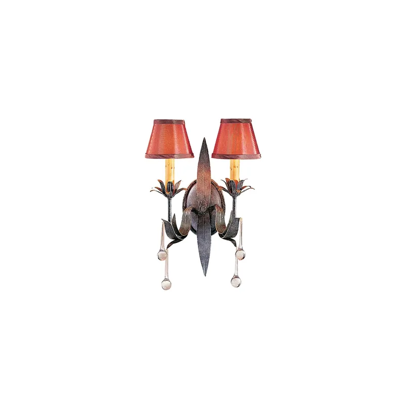 Premium Meyda Tiffany Slenderleaf 2 Light 17" Tall Wall Sconce