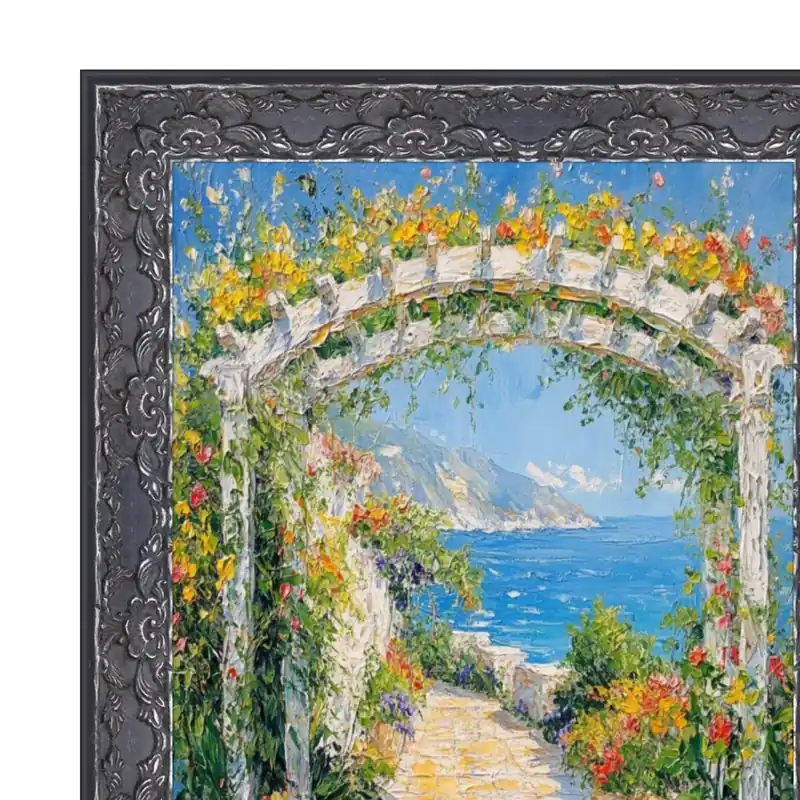 Renaissance Silver Black Ornate 11x11 Picture Frame - 11x11 Frame Luxury
