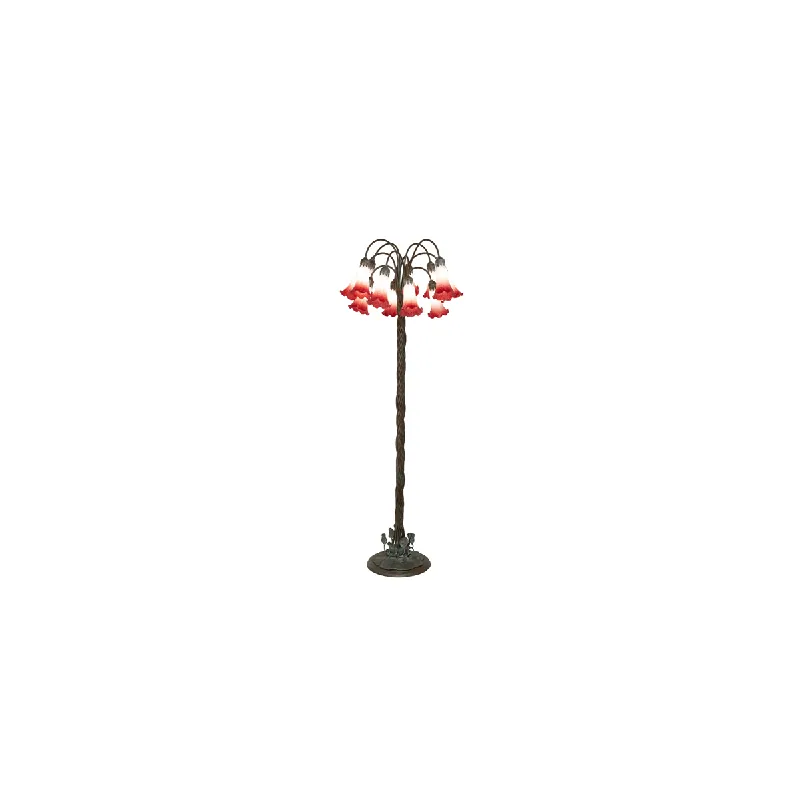 Authentic Meyda Tiffany Tiffany Pond Lily 12 Light 61" Tall Buffet Floor Lamp