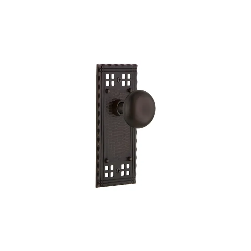 While Supplies Last Nostalgic Warehouse New York Solid Brass Dummy Door Knob Set with Long Craftsman Plate