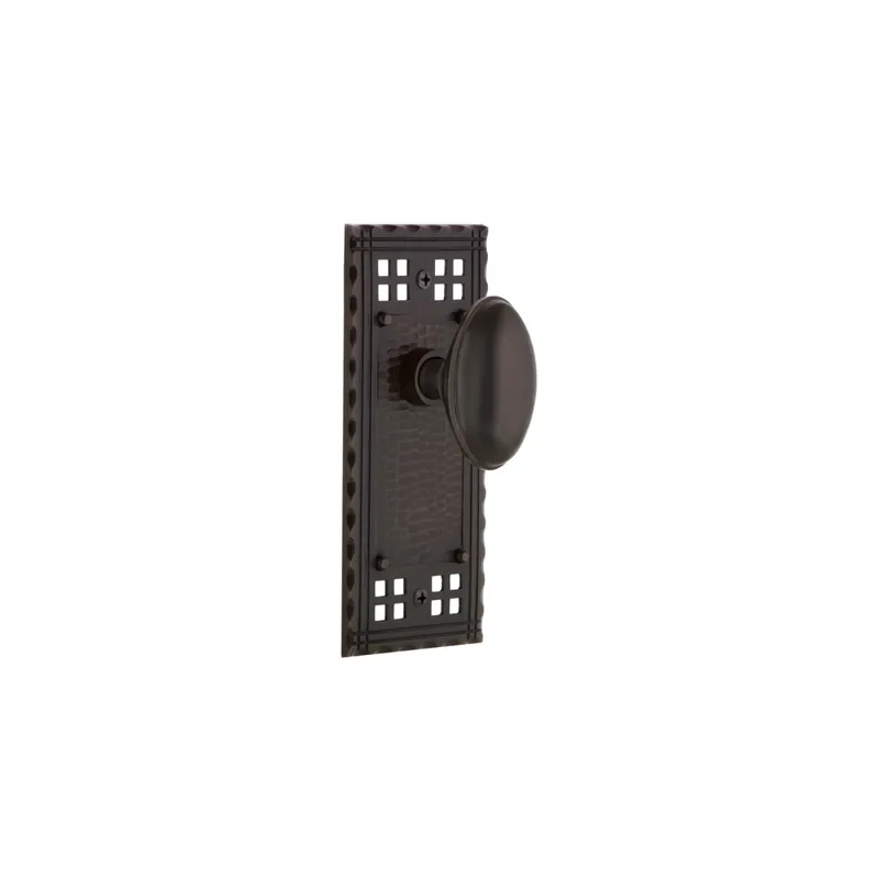Markdown Nostalgic Warehouse Farmhouse Homestead Solid Brass Privacy Door Knob Set with Long Craftsman Plate and 2-3/8" Backset