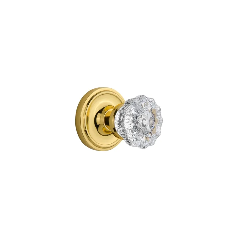 Brand New Nostalgic Warehouse Vintage Crystal Knob with Solid Brass Dummy Door Knob Set with Classic Rose Plate