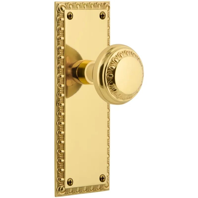 Nostalgic Warehouse Solid Brass Neoclassical Non-Turning Two-Sided Dummy Door Knob Set with Neoclassical Rose Last Chance