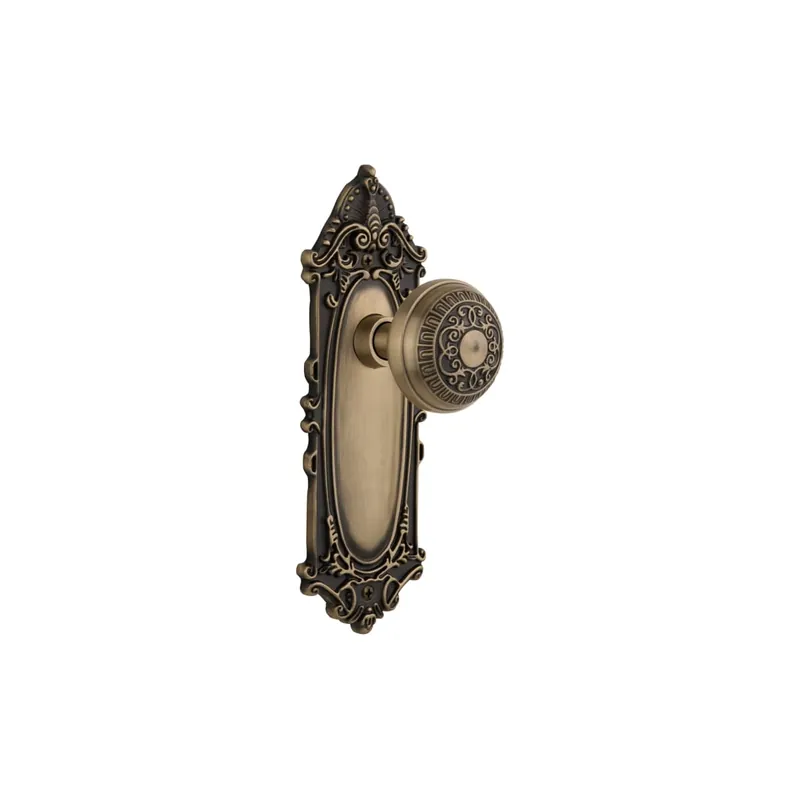 Cheap Nostalgic Warehouse Egg and Dart Solid Brass Privacy Door Knob Set with Victorian Rose and 2-3/8" Backset